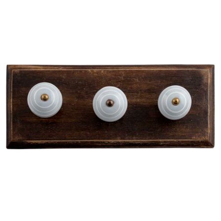 Grey White Strip Wooden Hooks